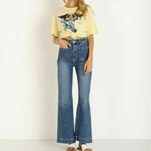 Rollas Sailor High Rise Wide Leg Jeans Womens Boho